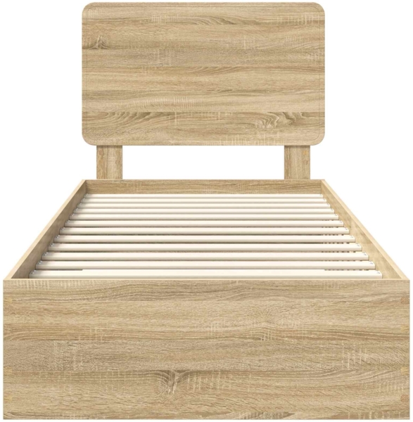 vidaXL Bettrahmen mit Kopfteil Sonoma-Eiche 75x190 cm Holzwerkstoff 3412848 Bild 6