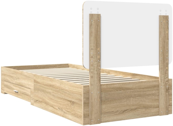 vidaXL Bettrahmen mit Kopfteil Sonoma-Eiche 75x190 cm Holzwerkstoff 3412848 Bild 8