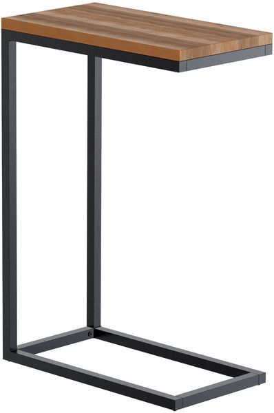 CLP Beistelltisch Manteo Tischplatte aus Eichenholz Metallgestell pulverbeschichtet,46x25x63 cm