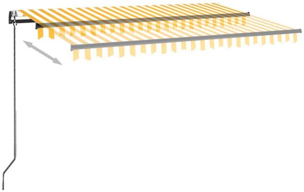 vidaXL Automatische Markise mit LED & Windsensor 450x300 cm Gelb/Weiß 3069133 Bild 3