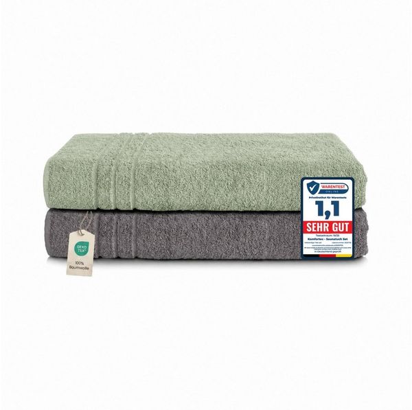 Komfortec Saunatuch Frotte aus 100% Baumwolle, Frottee (Packung, 2-St), 80x200 Saunatücher set XXL, Weich, Schnelltrocknend