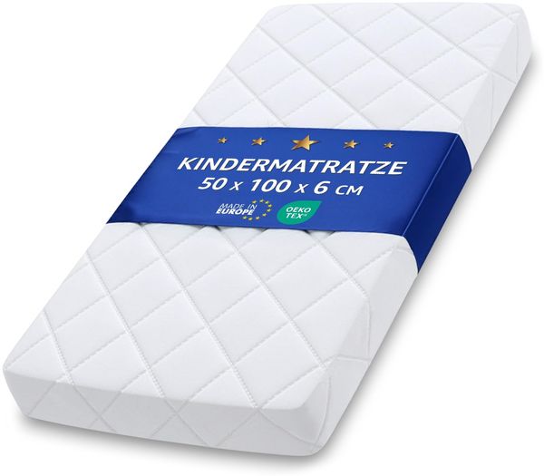Matratze Kinderbett Mattress 50x100 cm Kindermatratze für Babybett Reisebett Beistellbett und Gitterbett Kinderbettmatratze Bettmatratze für Baby und Kinder 50x100 Oeko-Tex