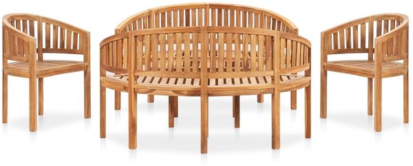 vidaXL 5-tlg. Garten-Lounge-Set Massivholz Teak 3059965