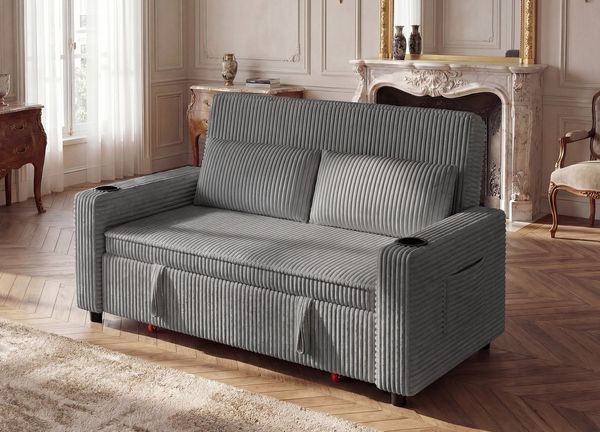 HOMALL Sofa Klappbares Doppelsofa, Sitzecke Doppelzweck Schlafsofa mit Becherhalter + Aufbewahrungstasche Geeignet für kleine Wohnungen/Wohnzimmer