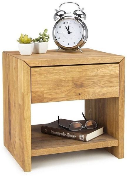 Meble Stolrus Nachtschrank Jenny (Wildeiche massiv und Echtholzfurnier) robust
