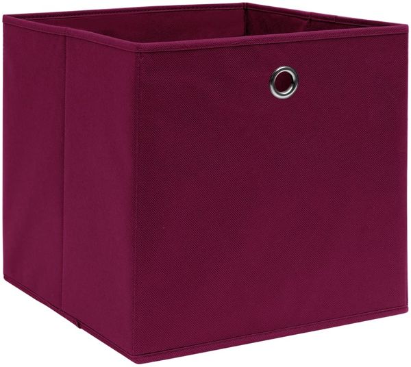 Aufbewahrungsboxen, faltbarer Korb 10 Stk. Dunkelrot 32x32x32 cm Stoff