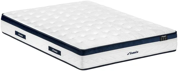 Vente-unique - KOROVOU Mattress and bed base set Stoff Weiß - B 180 cm90 cm x H 28 cm31 cm x L 200 cm