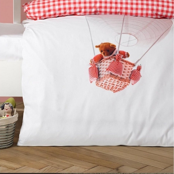 TRAUMSCHLAF Bettwäsche Ballon Bear Pink, Renforce, 2 teilig, aus glatter 100% Baumwolle Bild 2