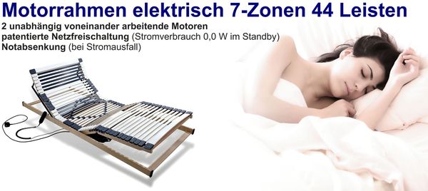 Matratzen Perfekt elektrischer Lattenrost , 90x200 cm, 44 Leisten, 2 Motoren, Netzfreischaltung/Notstromabsenkung Bild 3