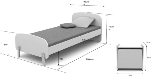Kinderzimmer Set Karilynn 3 Bett Kommode Spielkiste Holz+MDF rosa Bild 4