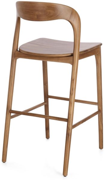 Barhocker Miley aus Teakholz, Natur, 48 x 51 x 102 cm Bild 4