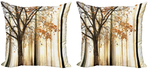 Abakuhaus Kissenbezüge Modern Accent Doppelseitiger Digitaldruck, (2 Stück), Herbst Baum in der Zusammenfassung Woods