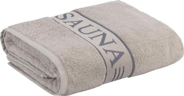 Möve Saunatuch Möve, Walkfrottier (1-St), mit Saunaschriftzug auf der Bördüre