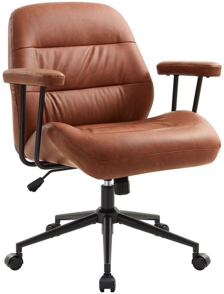 IWMH Bürostuhl Drehstuhl mit abnehmbarer Armlehnen, (Ergonomisch Schreibtsichstuhl), PU-Leder Stuhl für Schminktisch Homeoffice