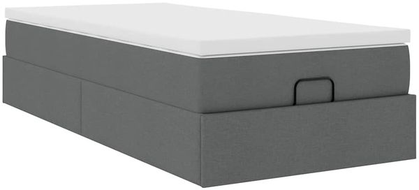vidaXL Ottoman-Bett mit Matratze Dunkelgrau 100x200 cm Stoff 3311086 Bild 6