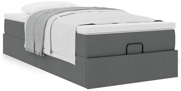 vidaXL Ottoman-Bett mit Matratze Dunkelgrau 100x200 cm Stoff 3311086 Bild 4