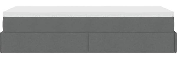 vidaXL Ottoman-Bett mit Matratze Dunkelgrau 100x200 cm Stoff 3311086 Bild 9