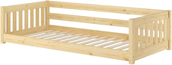 Niedriges Kinderbett Bodenbett 90x200 Kiefer massiv Zubehör wählbar V-60.28-09Rollrost inkl.