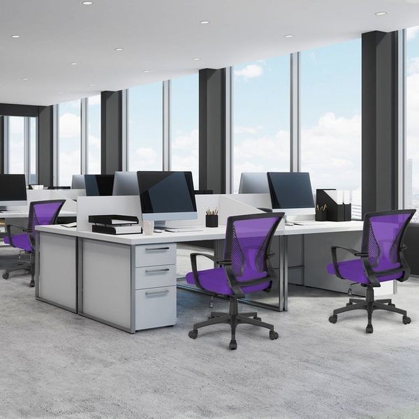 Yaheetech Bürostuhl aus Mesh-Gewebe Höhenverstellbarer Schreibtischstuhl, Ergonomischer Drehstuhl Arbeitsstuhl Computerstuhl mit Wippfunktion