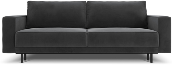 Micadoni Schlafsofa Caro 3-Sitzer Samt Grau 140x200 Bild 1