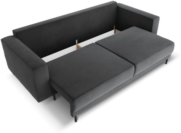 Micadoni Schlafsofa Caro 3-Sitzer Samt Grau 140x200 Bild 4