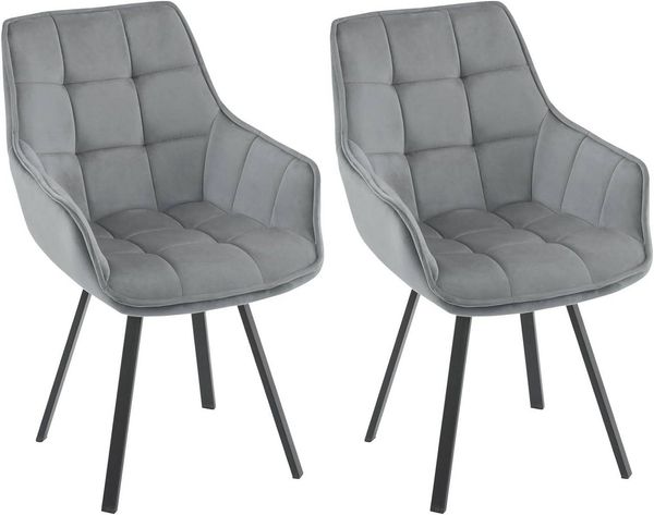 EUGAD Esszimmerstuhl (2 St), drehbar, bequem modern, mit Metallbeinen