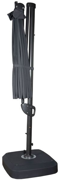 Ampelschirm HWC-A34, Sonnenschirm mit Ständer/Schutzhülle, drehbar rollbar Ø 2,8m Polyester Alu/Stahl 25kg ~ anthrazit Bild 2