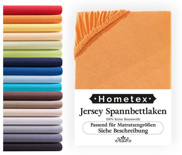 Hometex Premium Textiles Spannbettlaken Jersey Spannbettlaken 100% Baumwolle, Jersey, Gummizug: Rundumgummizug, Premium-Jersey Matratzenhöhe bis 23 cm