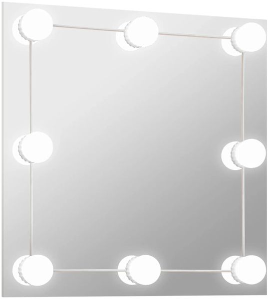 vidaXL Wandspiegel mit LED-Beleuchtung Quadratisch Glas [3078636] Bild 2