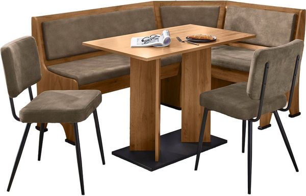 Jockenhöfer Gruppe Eckbankgruppe Theo (Set, 4-tlg. Tisch, Bank und 2 Stühle) 2 Farben wählbar, (Set, 4-tlg), Bank links/rechts montierbar, mit Stauraum, Stühle im 2er Set