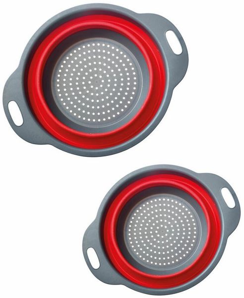 WESTMARK Seiher Set, 2tlg, Faltbar, je 1x Ø 22 cm und 18,5 cm, Kunststoff, Anthrazit, Kunststoff (PP/TPE)