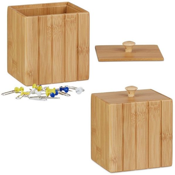 Relaxdays 2 x Aufbewahrungsbox mit Deckel