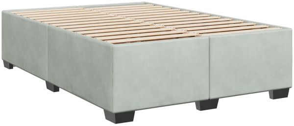 vidaXL Boxspringbett mit Matratze Hellgrau 160x200 cm Samt 3286354 Bild 5