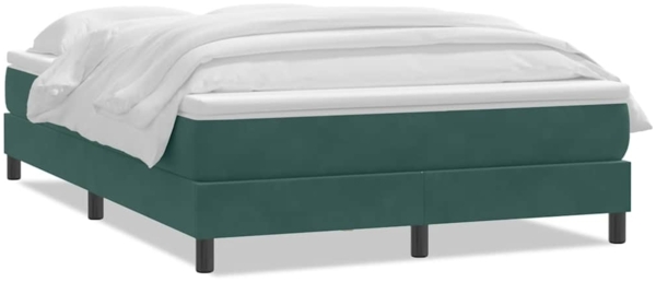 vidaXL Boxspringbett mit Matratze Dunkelgrün 160x210 cm Samt 3315930