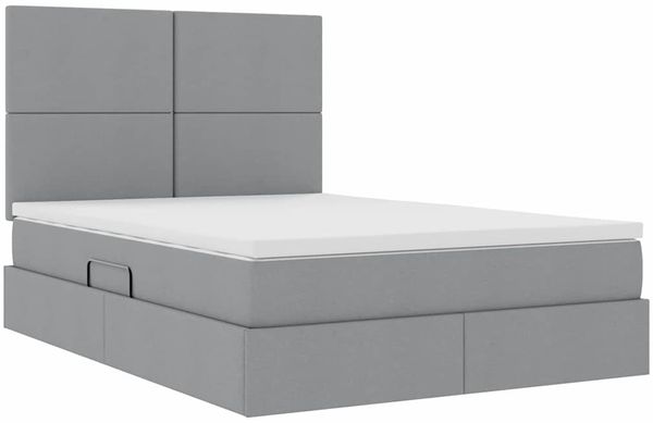 vidaXL Bett mit Stauraum und LED Hellgrau 140 x 190 cm Polyester 3372351 Bild 6