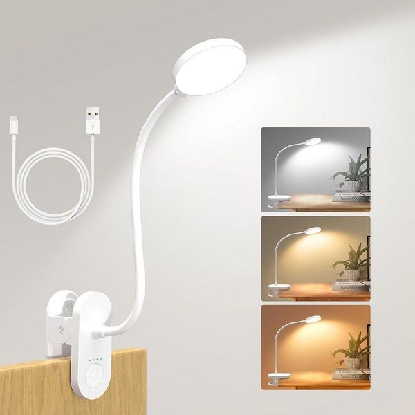FELIXLEO LED Leselampe 61 LED Akku Leselampe Bett 2000mAh Klemmlampe 3 Modi USB-C