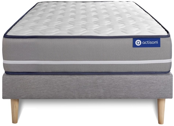 Actimemo pur matratze 80x200cm + Bettgestell mit lattenrost - Dicke : 20cm - Memory-Schaum - H4