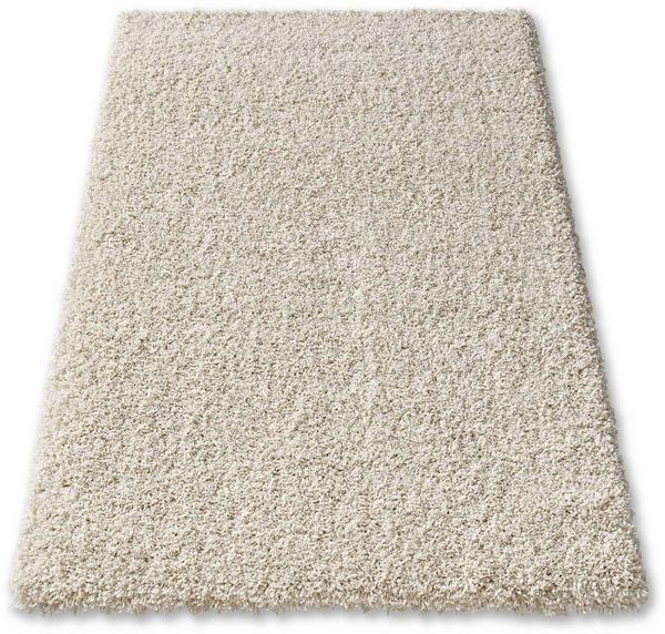 TaCa Home Langflor-Teppich Shaggy Teppich Langflor, rechteckig, Höhe: 60 mm, Schlafzimmer Kinderzimmer Wohnzimmer Esszimmer, weißgrau - 65 x 130 cm