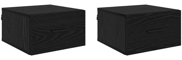 vidaXL Nachttisch 2 pcs Schwarz Eichen-Optik 35 x 35 x 20 cm 882405