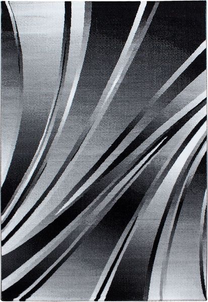 Kurzflor Teppich Paolo rechteckig - 200x290 cm - Schwarz