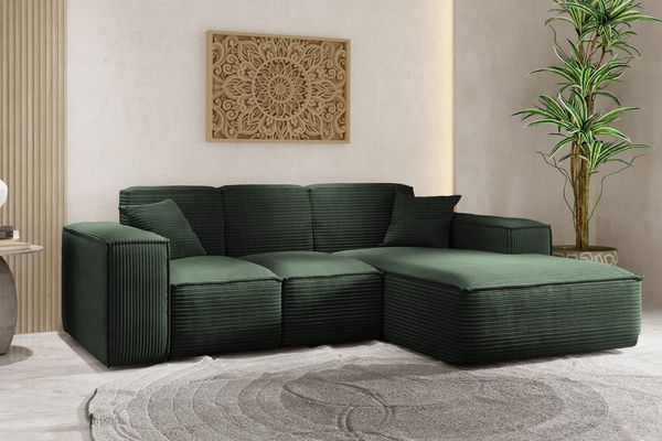 Kaiser Möbel Ecksofa Eckcouch L form, Wohnzimmer Couch SIENA stoff Poso