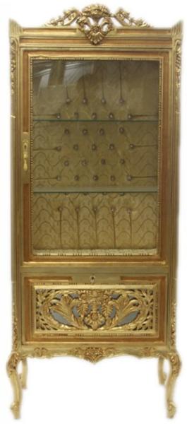 Casa Padrino Barock Vitrine Gold ModF1 - Vitrinenschrank