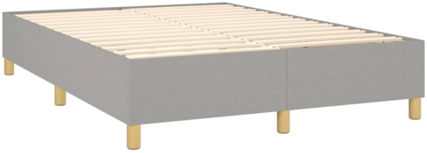 vidaXL Boxspringbett mit Matratze & LED Hellgrau 140x190 cm Stoff 3135589 Bild 4