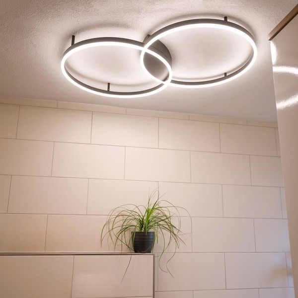 s.luce Ring LED Deckenleuchte 2-flammig Gold 80/80