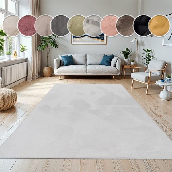 Paco Home Fellteppich Kunstfell Soft 380, rechteckig, Höhe: 14 mm, Langflor, Kuschelteppich - besonders weich, Uni-Farben