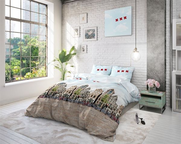Sitheim-Europe Bettwäsche SLEEPTIME ELEGANCE AMSTERDAM CANAL - Bettbezug +Kissenbezüge, Baumwolle, 3 teilig, Weich, geschmeidig und wärmeregulierend