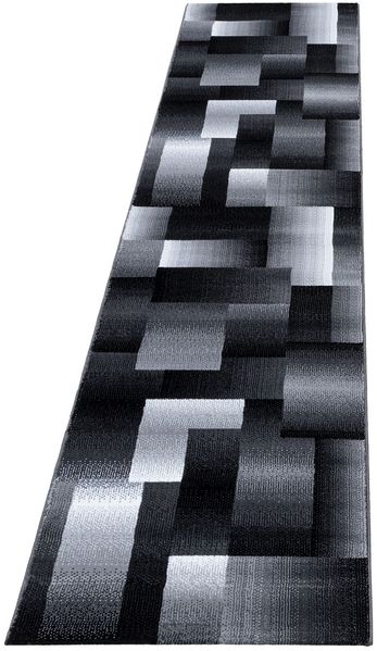 Kurzflor Teppich Matteo Läufer - 80x300 cm - Schwarz