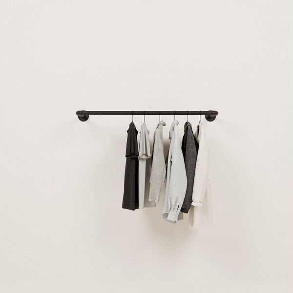 pamo. design Garderobenständer FINN - Kleiderständer Garderoben, offene Kleiderstange zur Wandmontage im industrial Design