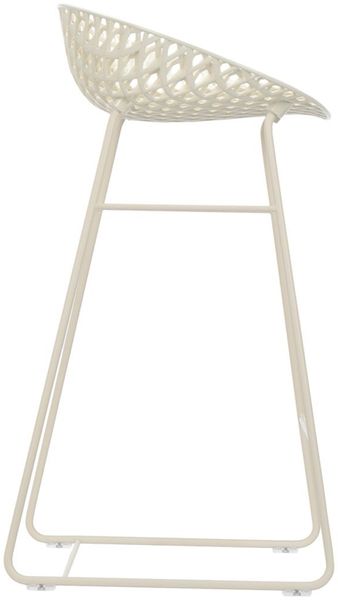 Kartell Smatrik Stool, Barhocker, Weiß mit weißer Struktur