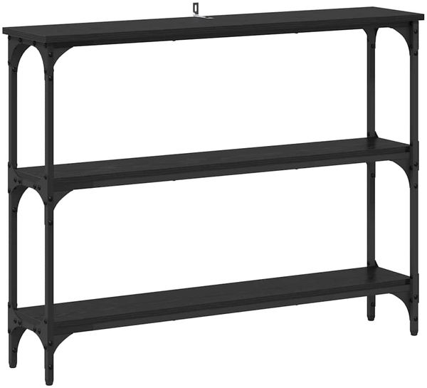 Konsolentisch, Beistelltisch, Konsole mit Regal Schwarz Eichen-Optik 100 x 22,5 x 75 cm